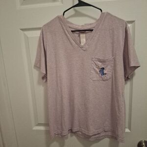 🍂3/$15 DISNEY Large Lavender Embroidered Stitch Eeyore Pocket‎ Sleep T-Shirt